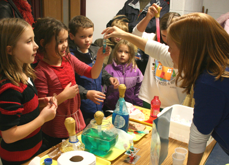 Young Students Experimenting with Different Liquids