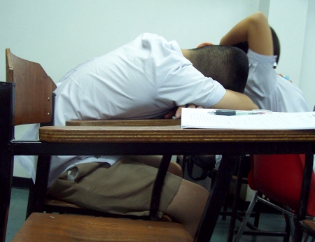 Student Sleeps in Class