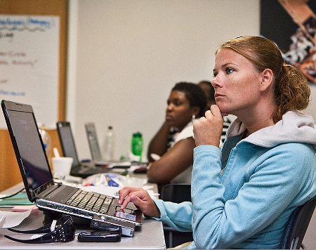 Teacher at Computer (Image from NASA)