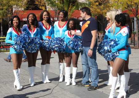 Cheerleaders for Science Being Interviewed