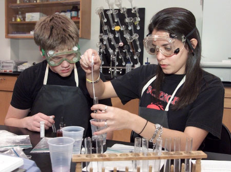 High School Students Work in a School Lab (Image from NASA)