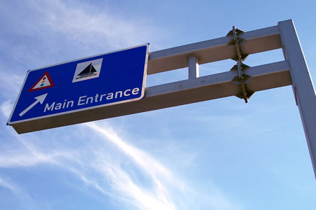 Overhead Road Sign