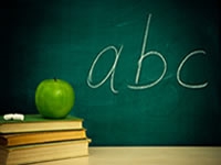 abc on chalkboard