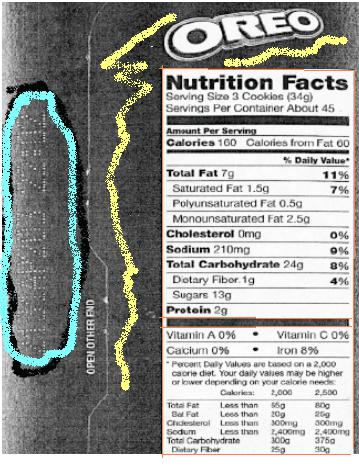 Oreos Food Label