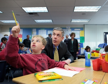 Arne Duncan with Student