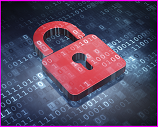 cybersecurity padlock on digital images