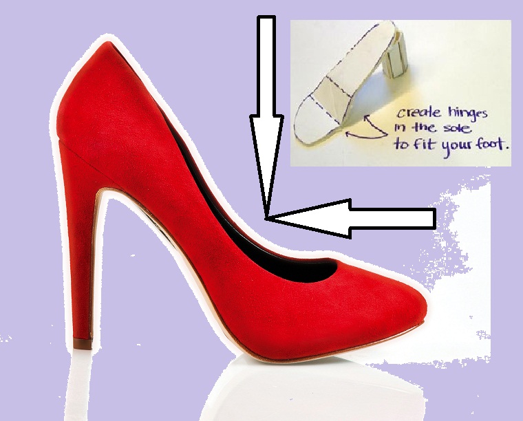 shoe red high heel purple