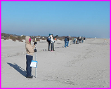 students conducting Cape Hatteras beach profile survey