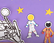 TeachEngineering space video kids illustration of astronauts